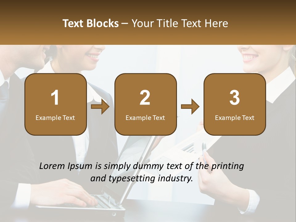 A Group Of People Standing Around A Laptop Computer PowerPoint Template