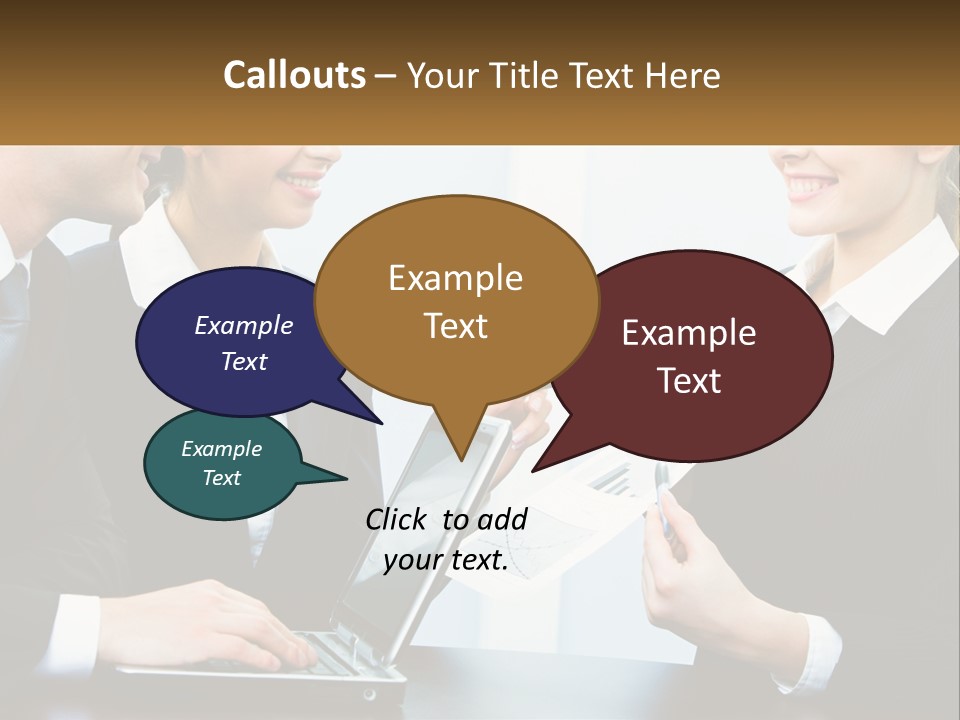 A Group Of People Standing Around A Laptop Computer PowerPoint Template