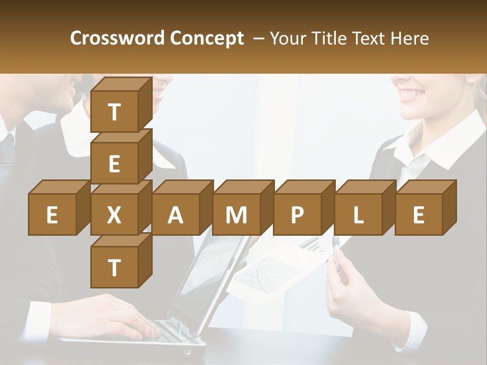 A Group Of People Standing Around A Laptop Computer PowerPoint Template