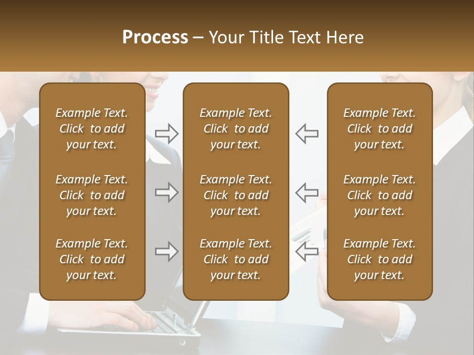 A Group Of People Standing Around A Laptop Computer PowerPoint Template