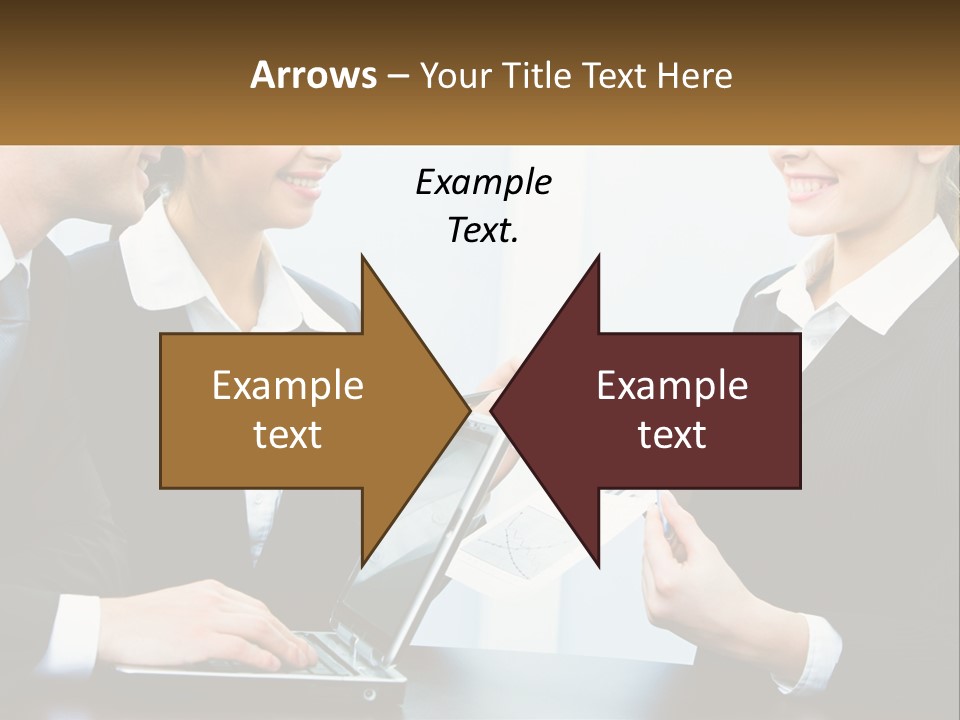 A Group Of People Standing Around A Laptop Computer PowerPoint Template