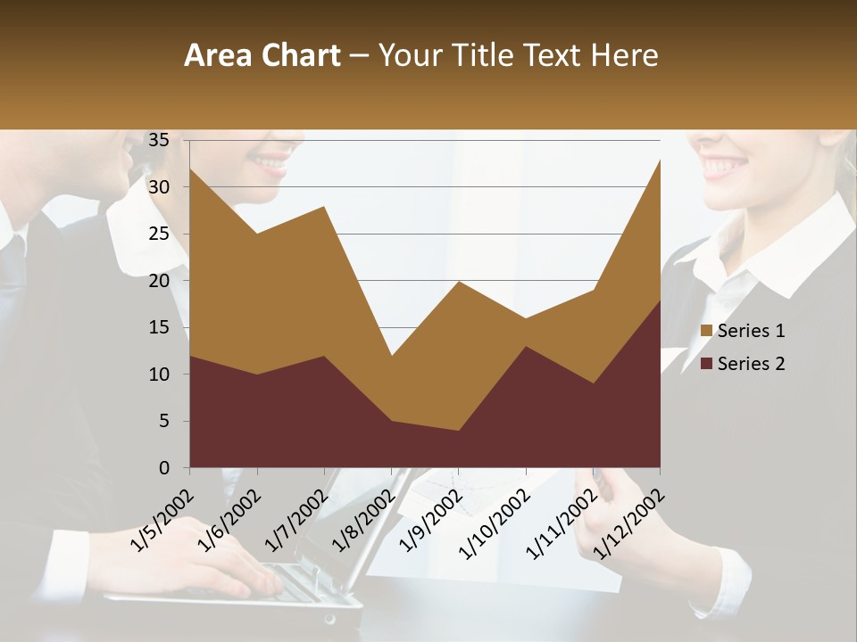 A Group Of People Standing Around A Laptop Computer PowerPoint Template