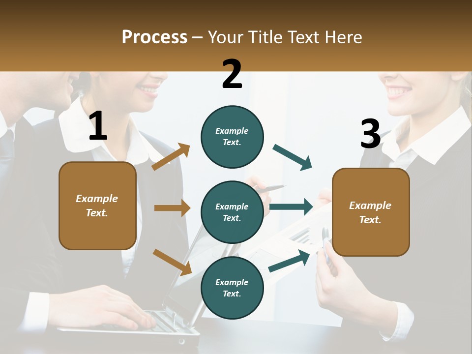 A Group Of People Standing Around A Laptop Computer PowerPoint Template