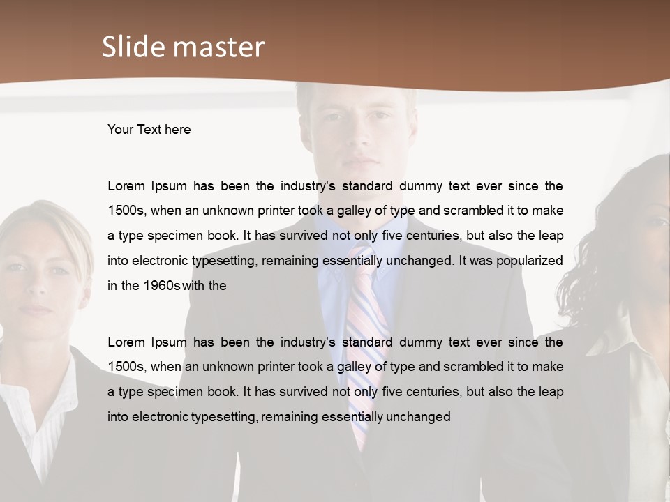 A Group Of Business People Standing Next To Each Other PowerPoint Template