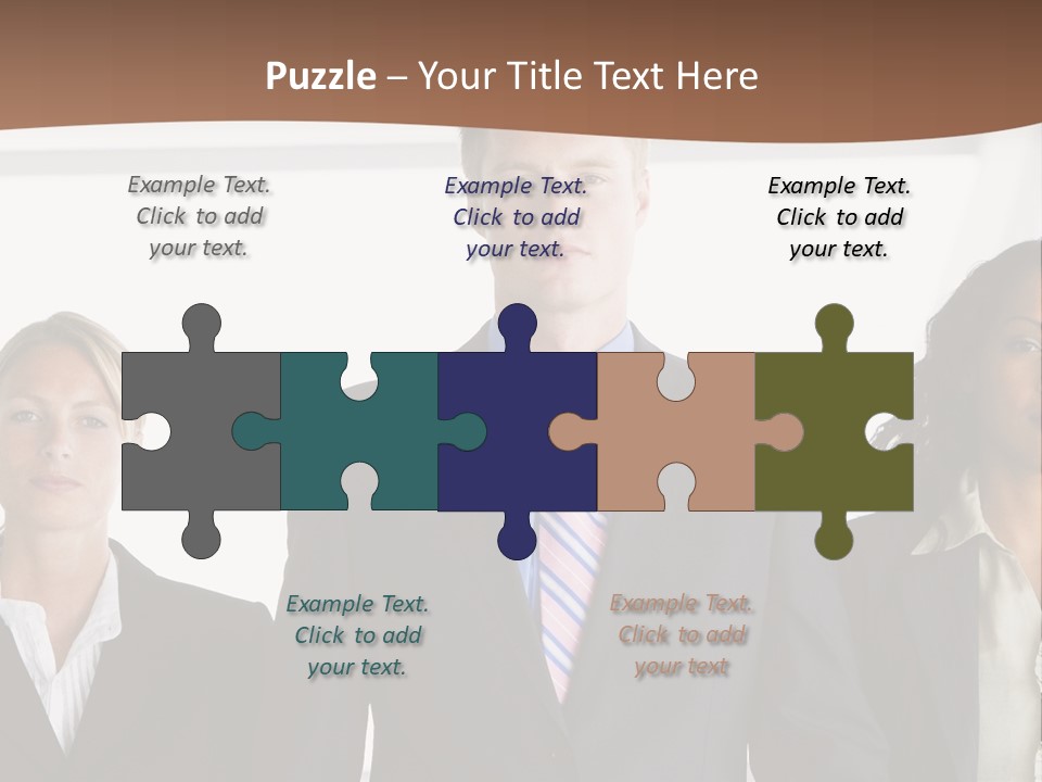 A Group Of Business People Standing Next To Each Other PowerPoint Template