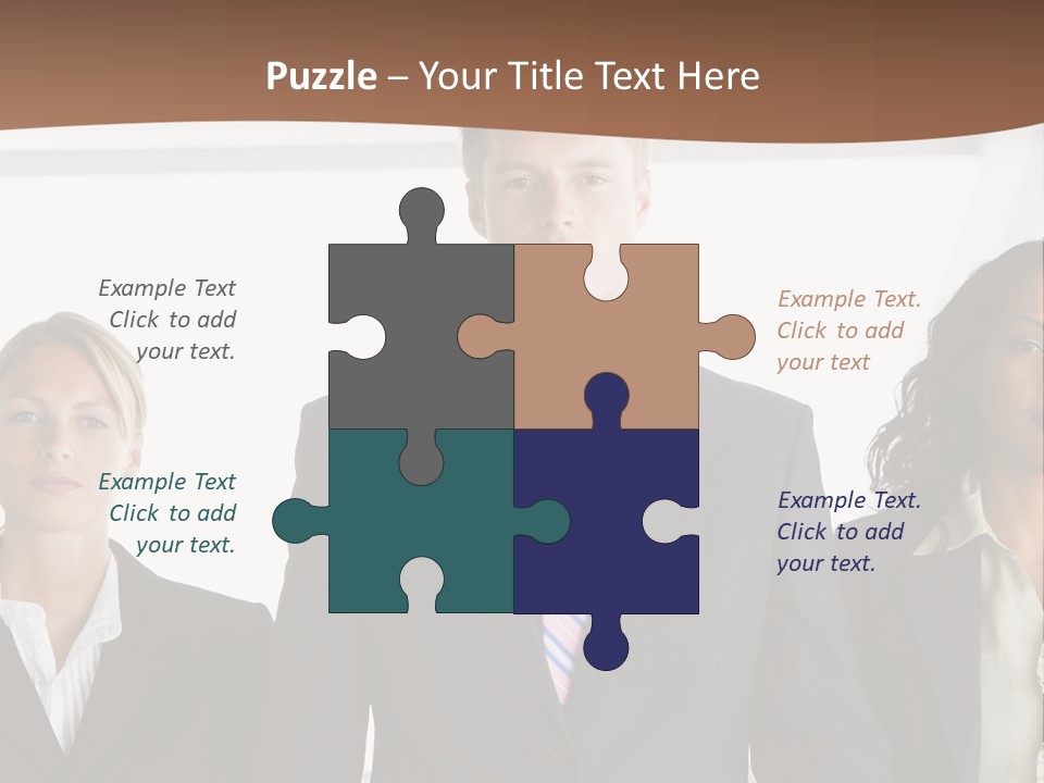A Group Of Business People Standing Next To Each Other PowerPoint Template