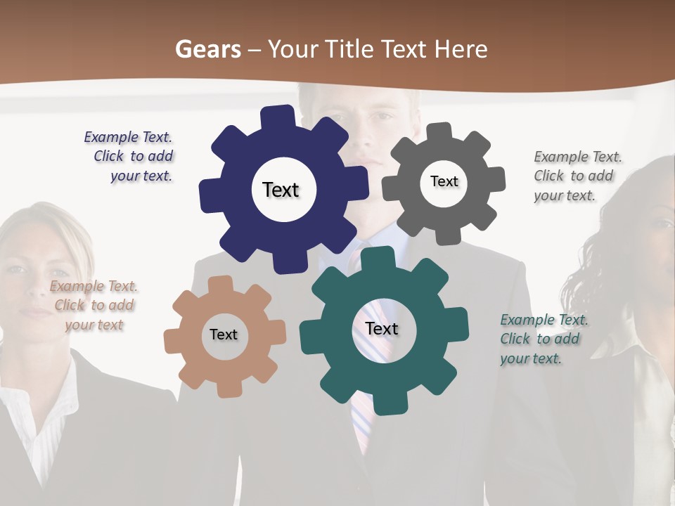 A Group Of Business People Standing Next To Each Other PowerPoint Template