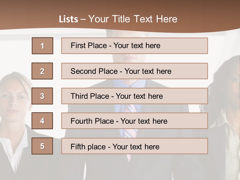 A Group Of Business People Standing Next To Each Other PowerPoint Template