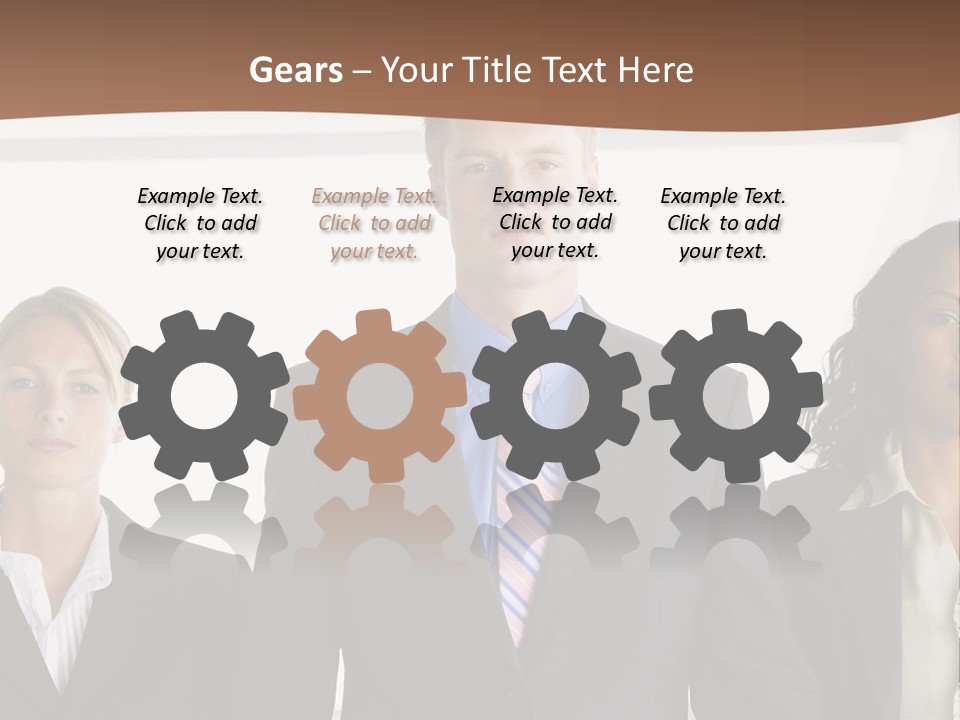 A Group Of Business People Standing Next To Each Other PowerPoint Template