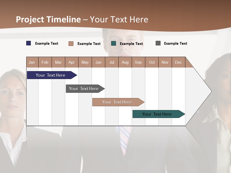 A Group Of Business People Standing Next To Each Other PowerPoint Template