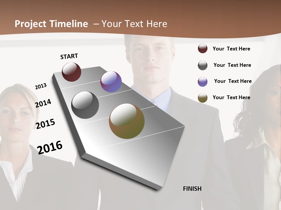 A Group Of Business People Standing Next To Each Other PowerPoint Template
