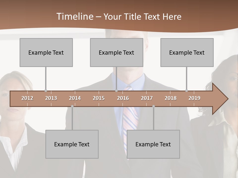 A Group Of Business People Standing Next To Each Other PowerPoint Template