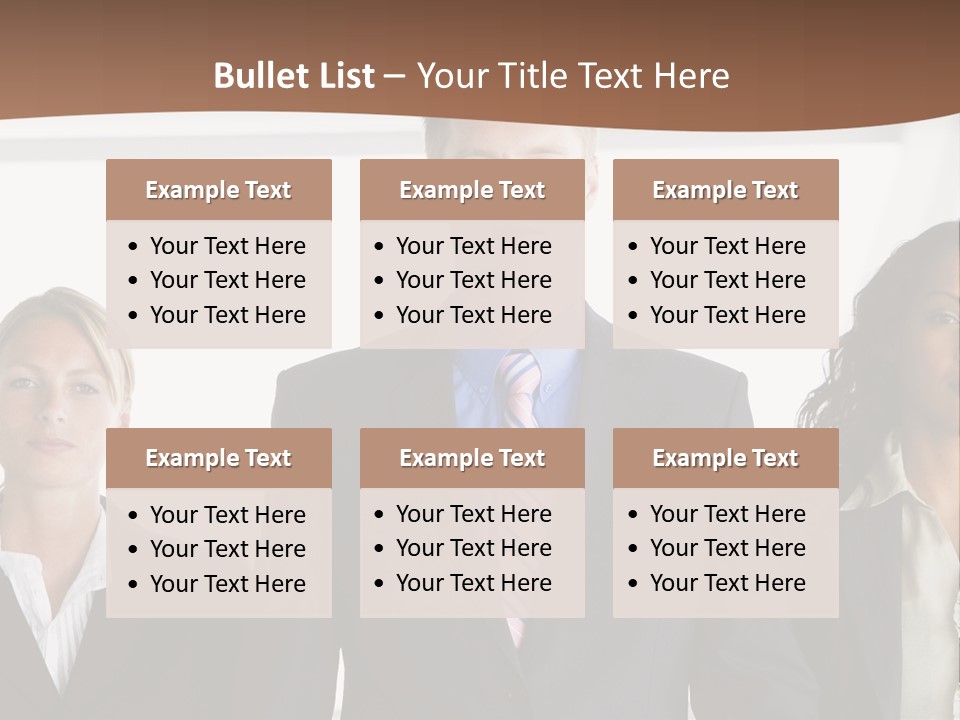 A Group Of Business People Standing Next To Each Other PowerPoint Template