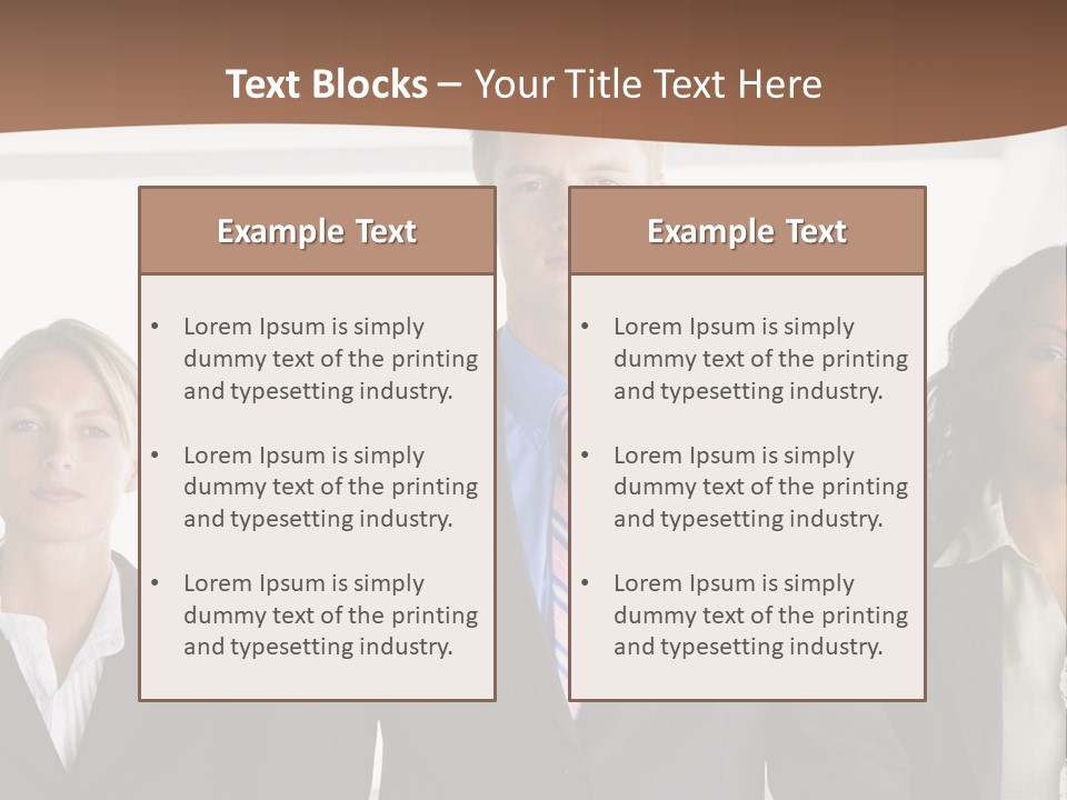 A Group Of Business People Standing Next To Each Other PowerPoint Template