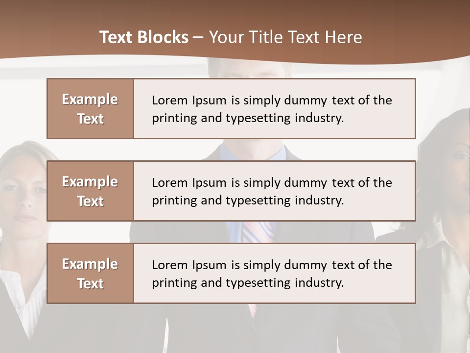 A Group Of Business People Standing Next To Each Other PowerPoint Template