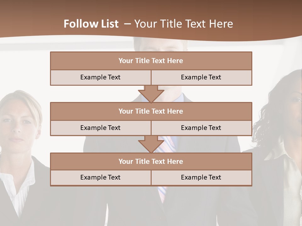 A Group Of Business People Standing Next To Each Other PowerPoint Template