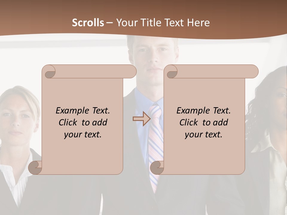 A Group Of Business People Standing Next To Each Other PowerPoint Template