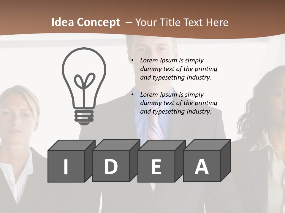 A Group Of Business People Standing Next To Each Other PowerPoint Template