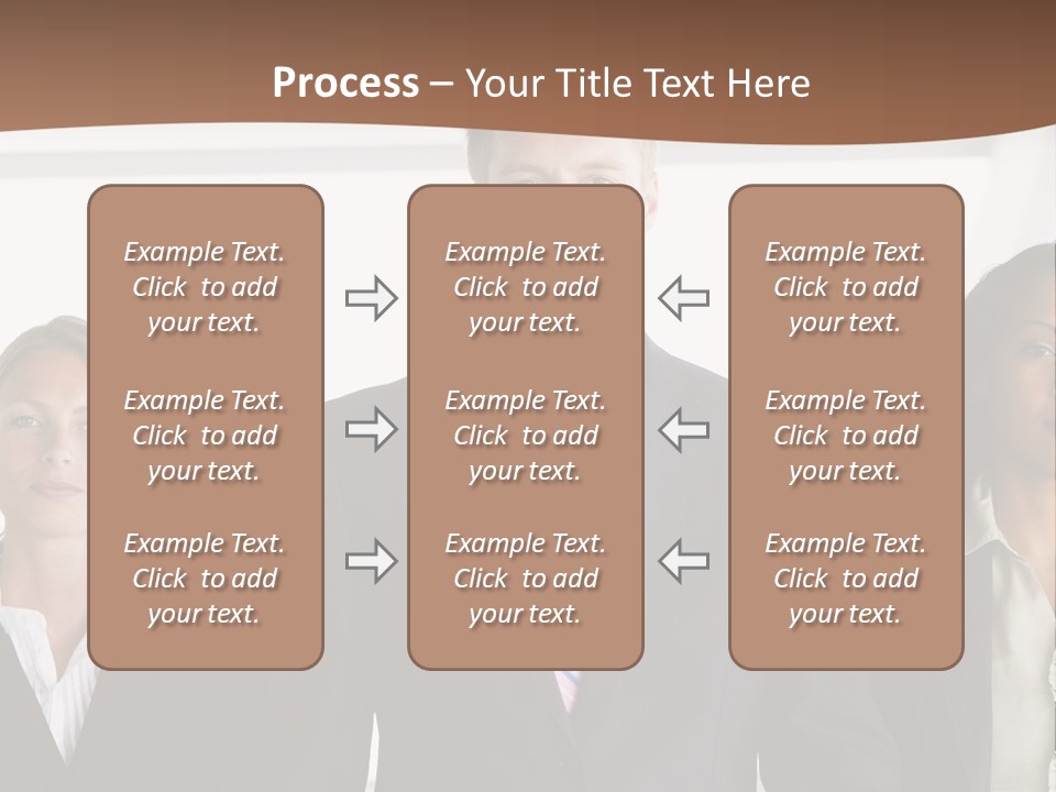 A Group Of Business People Standing Next To Each Other PowerPoint Template