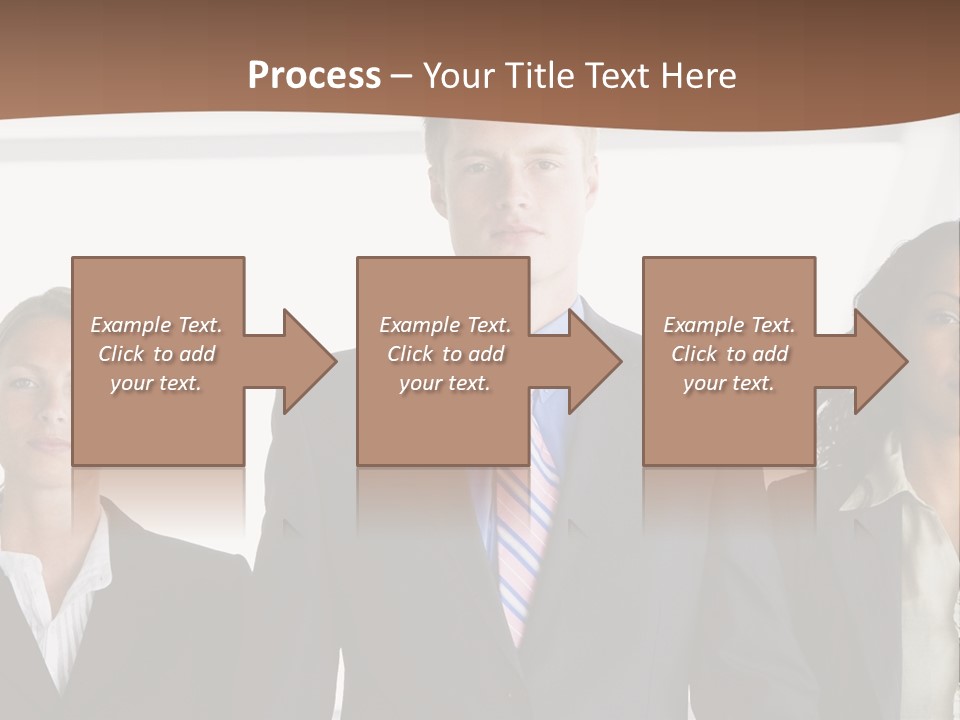A Group Of Business People Standing Next To Each Other PowerPoint Template