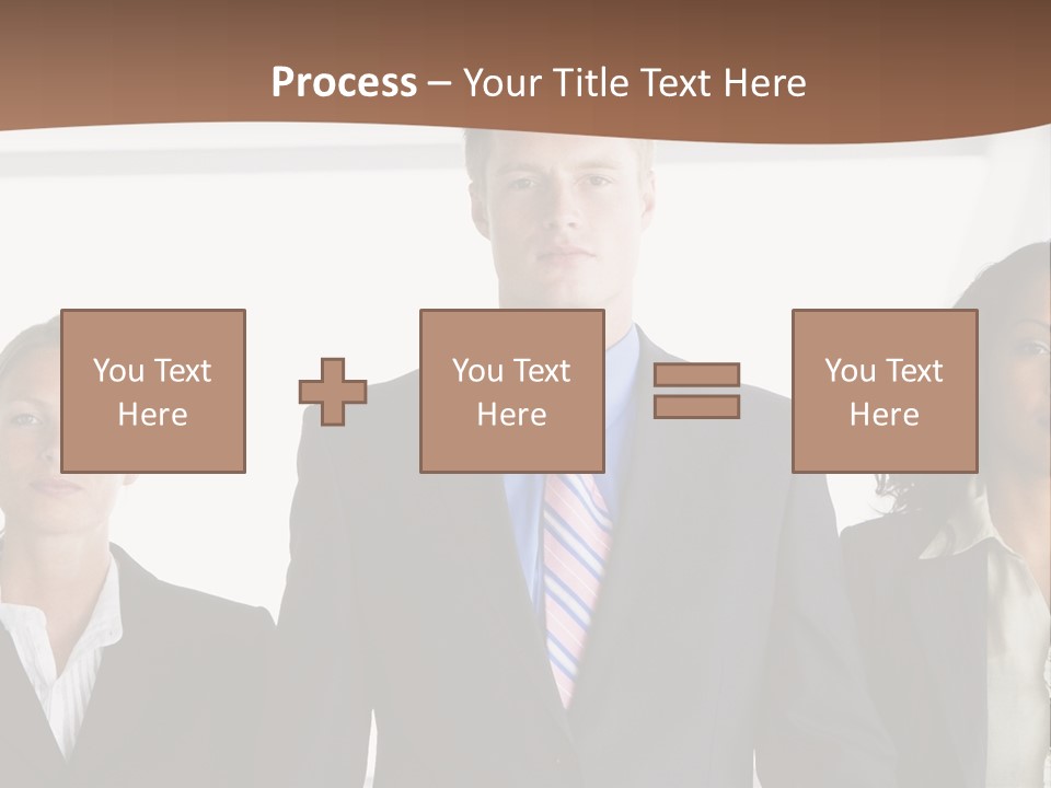 A Group Of Business People Standing Next To Each Other PowerPoint Template