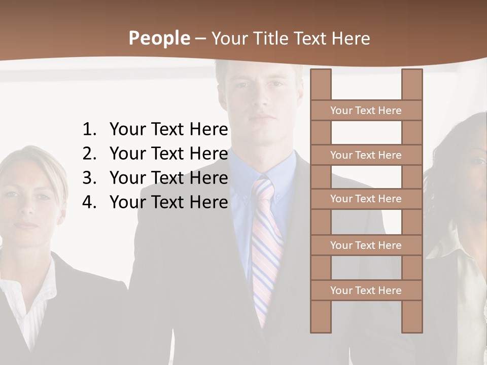 A Group Of Business People Standing Next To Each Other PowerPoint Template
