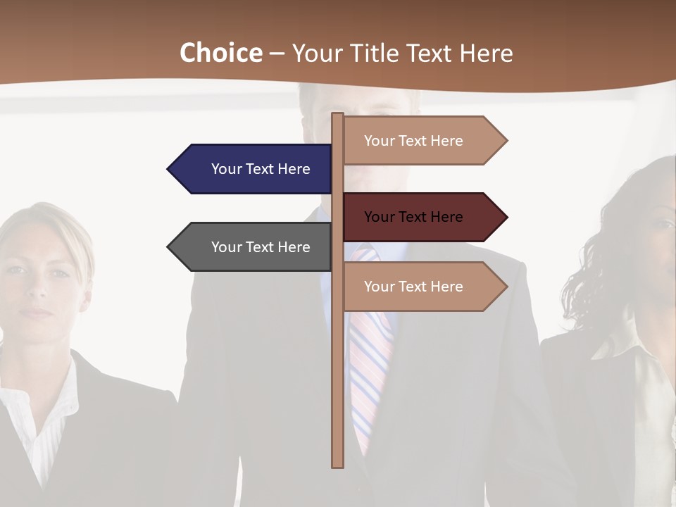 A Group Of Business People Standing Next To Each Other PowerPoint Template