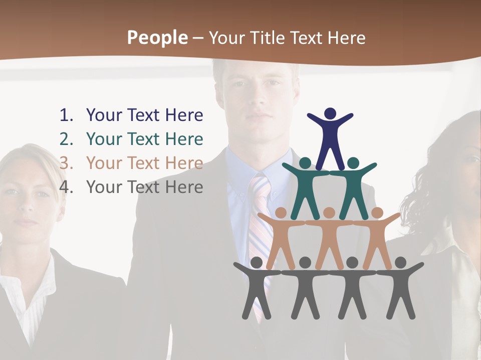 A Group Of Business People Standing Next To Each Other PowerPoint Template