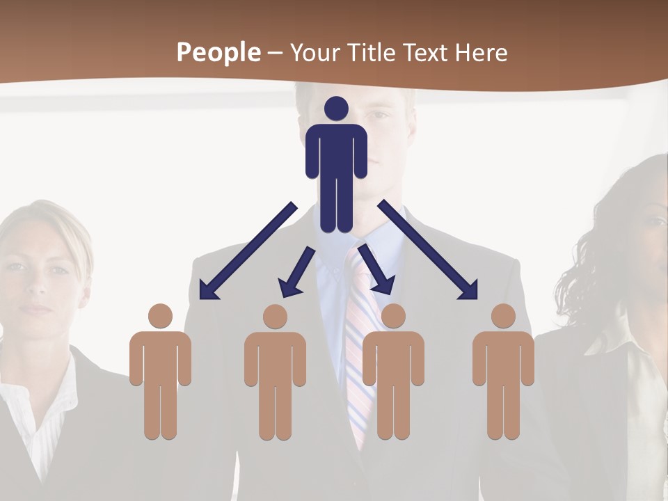 A Group Of Business People Standing Next To Each Other PowerPoint Template