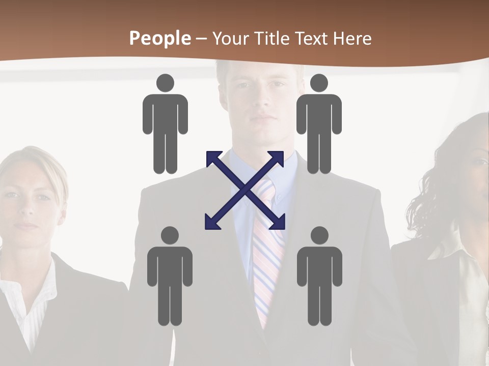 A Group Of Business People Standing Next To Each Other PowerPoint Template