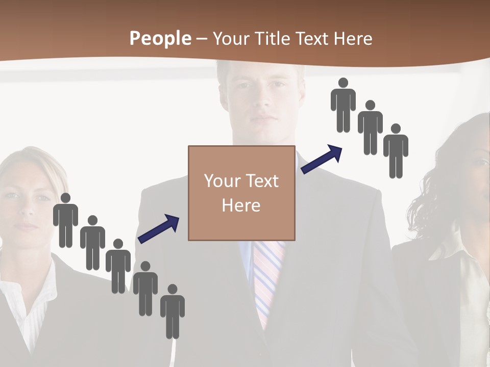 A Group Of Business People Standing Next To Each Other PowerPoint Template