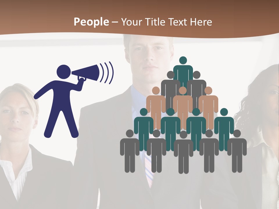 A Group Of Business People Standing Next To Each Other PowerPoint Template