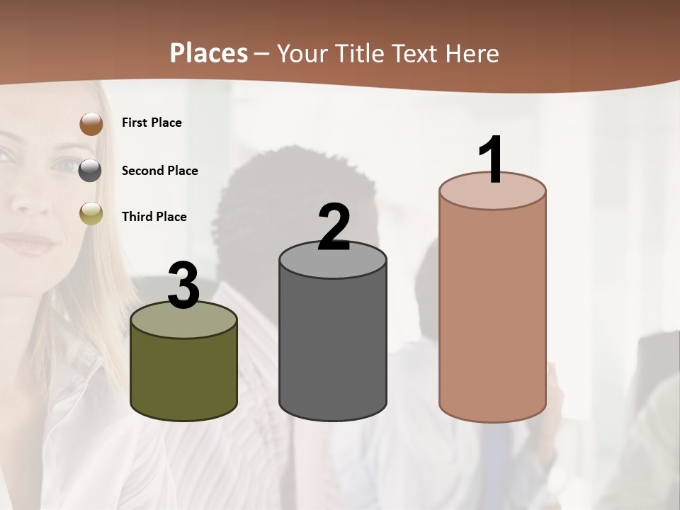 A Group Of Business People Sitting At A Table PowerPoint Template