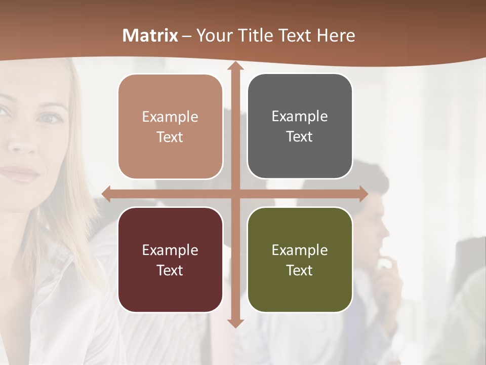 A Group Of Business People Sitting At A Table PowerPoint Template