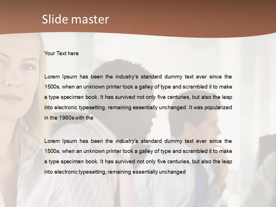 A Group Of Business People Sitting At A Table PowerPoint Template