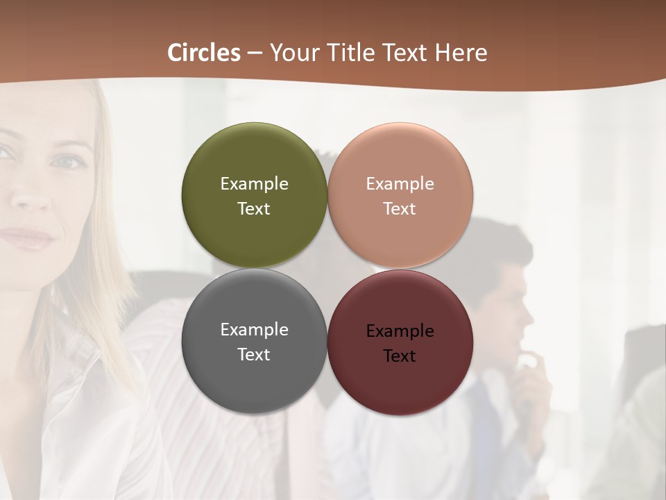 A Group Of Business People Sitting At A Table PowerPoint Template