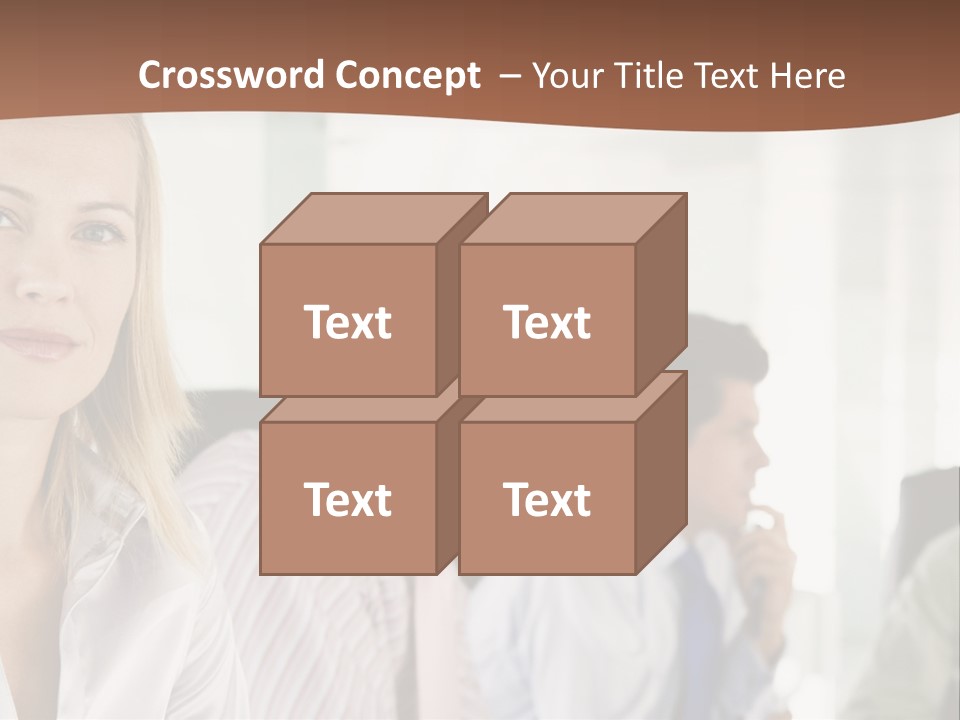 A Group Of Business People Sitting At A Table PowerPoint Template