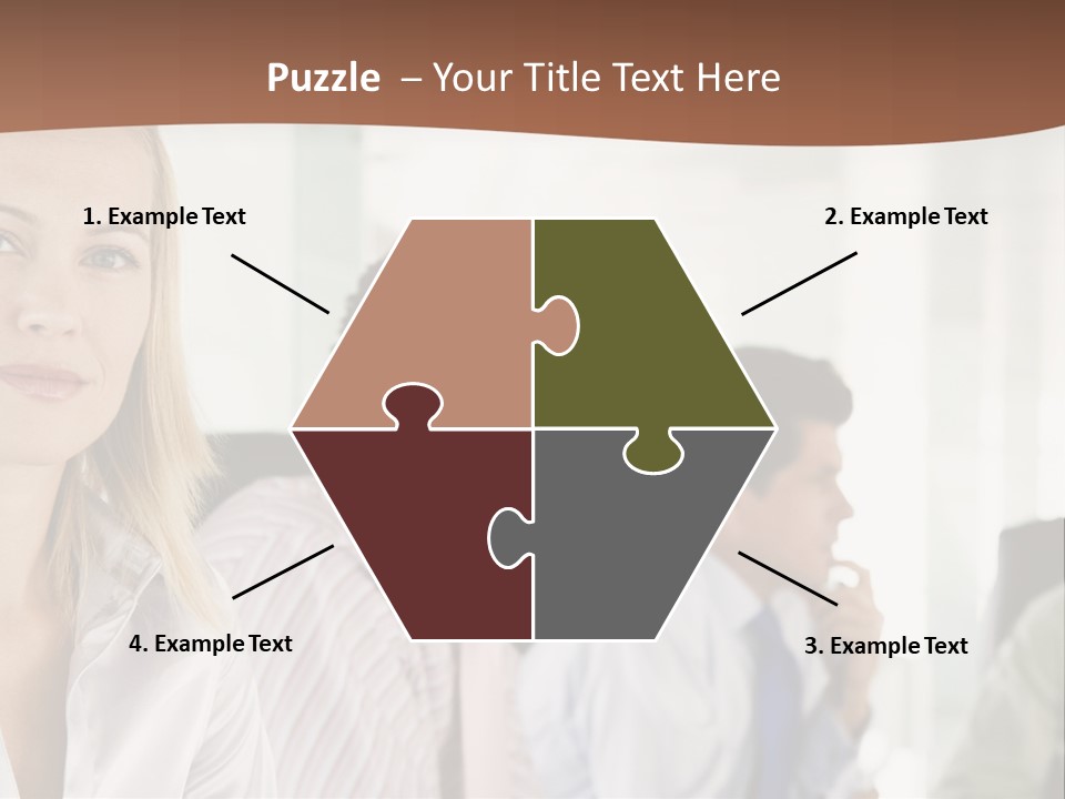 A Group Of Business People Sitting At A Table PowerPoint Template