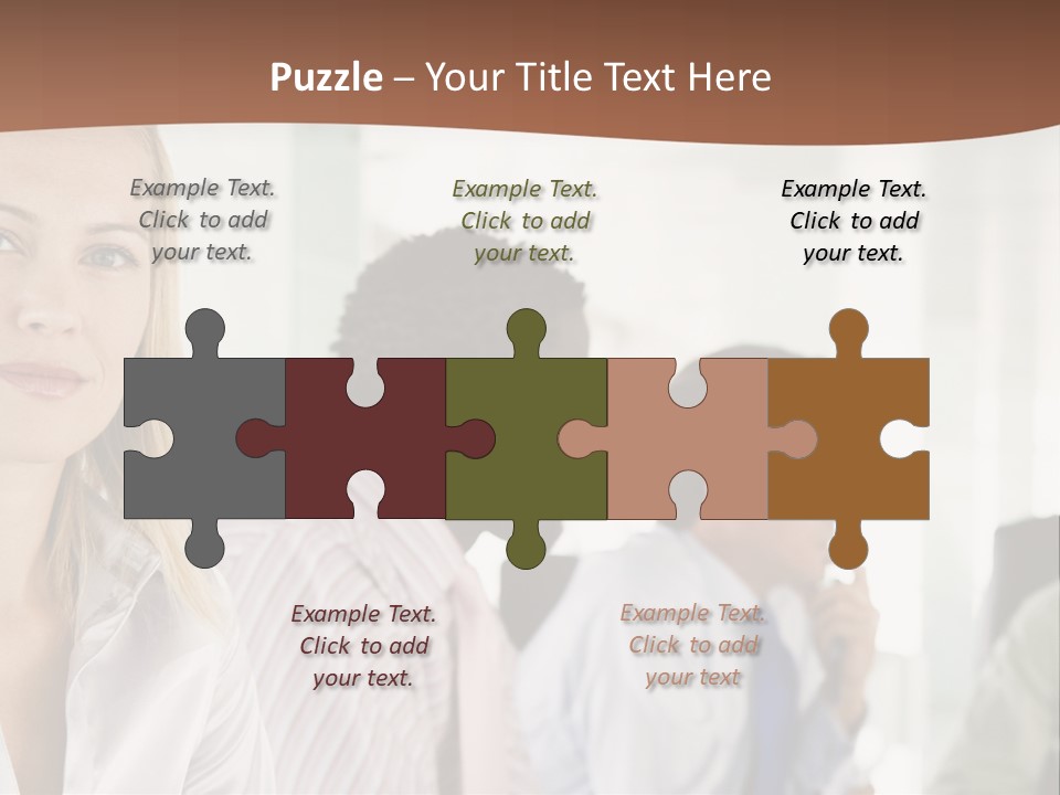 A Group Of Business People Sitting At A Table PowerPoint Template