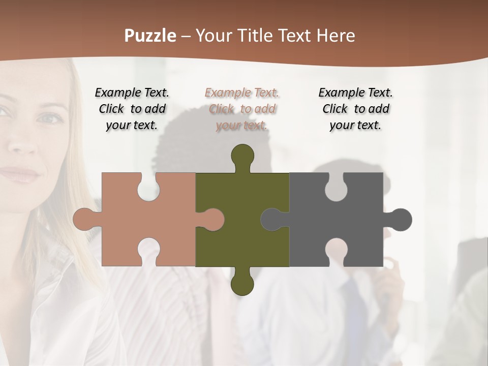 A Group Of Business People Sitting At A Table PowerPoint Template