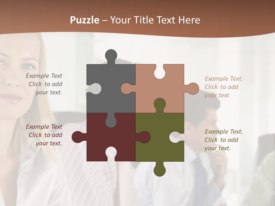 A Group Of Business People Sitting At A Table PowerPoint Template