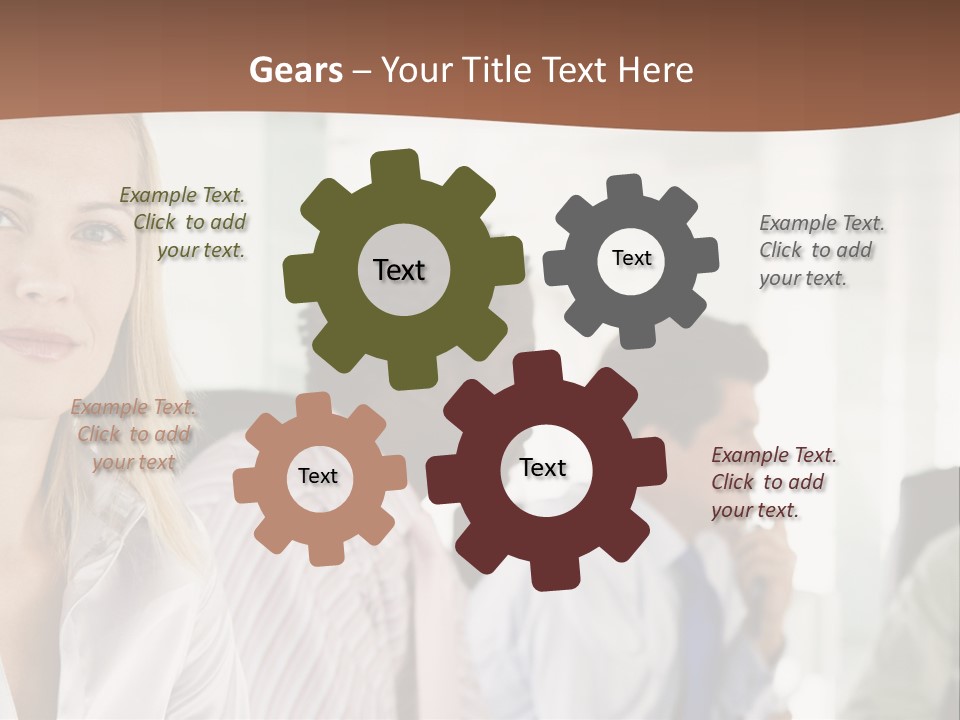 A Group Of Business People Sitting At A Table PowerPoint Template