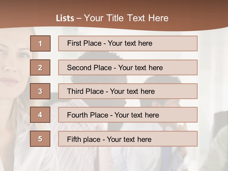 A Group Of Business People Sitting At A Table PowerPoint Template