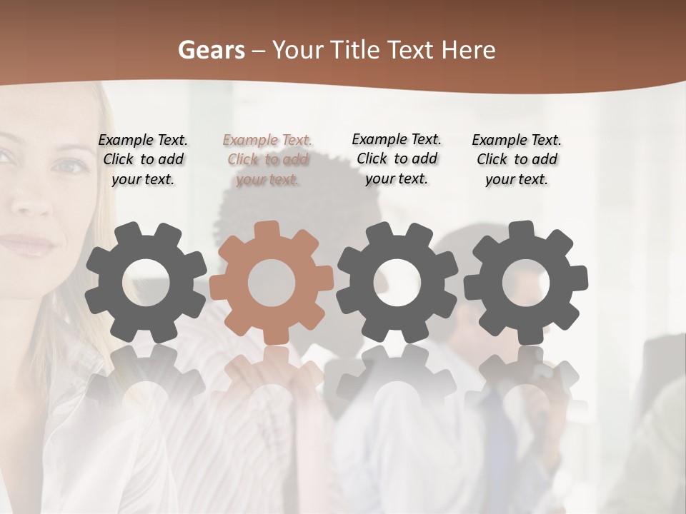 A Group Of Business People Sitting At A Table PowerPoint Template