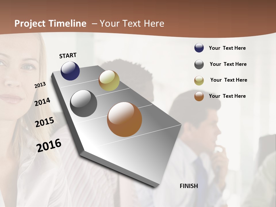 A Group Of Business People Sitting At A Table PowerPoint Template