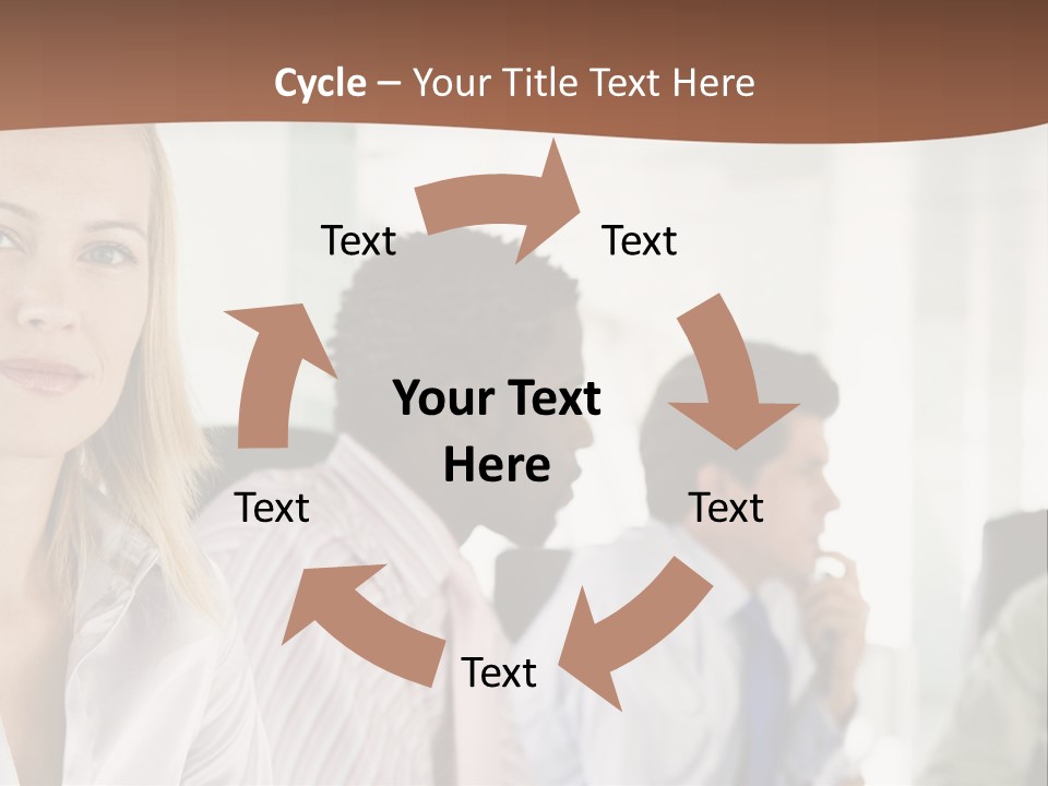 A Group Of Business People Sitting At A Table PowerPoint Template