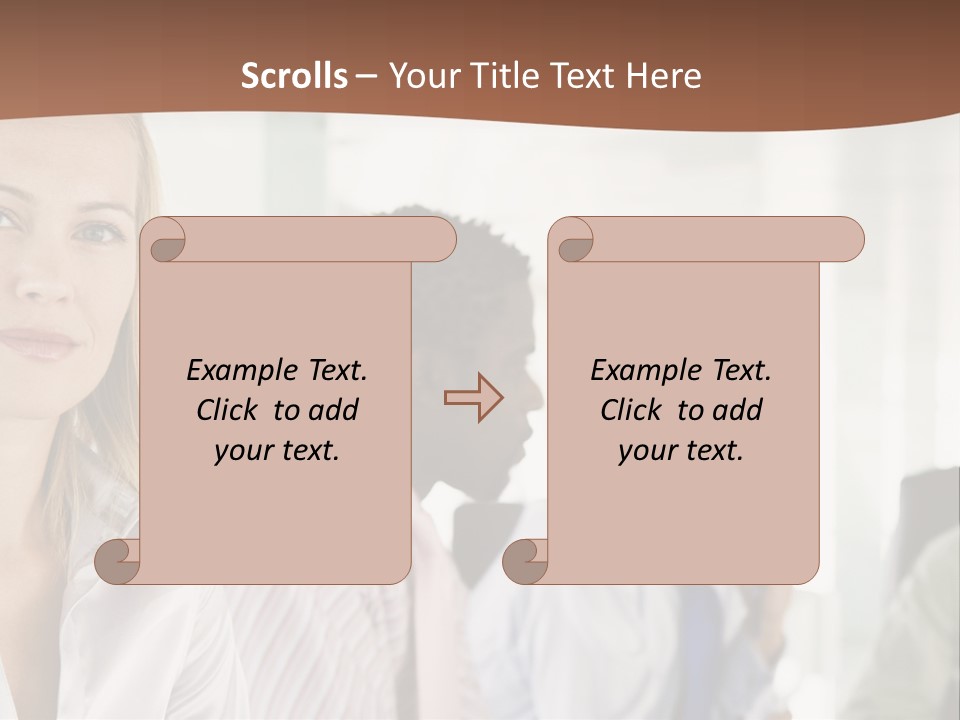 A Group Of Business People Sitting At A Table PowerPoint Template