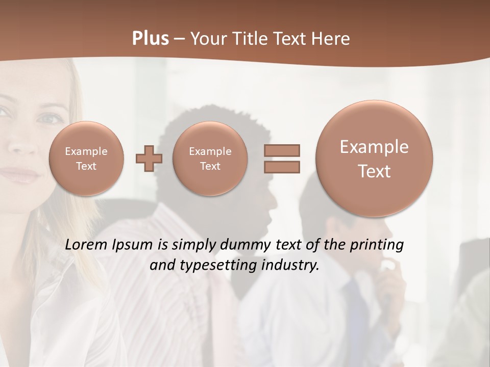 A Group Of Business People Sitting At A Table PowerPoint Template