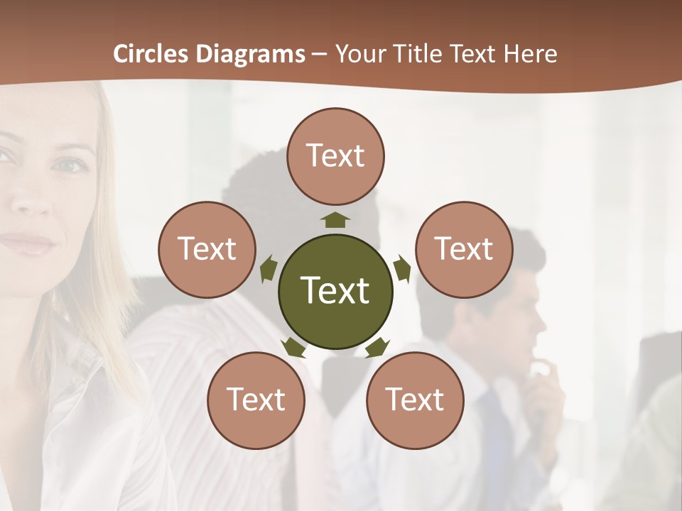 A Group Of Business People Sitting At A Table PowerPoint Template