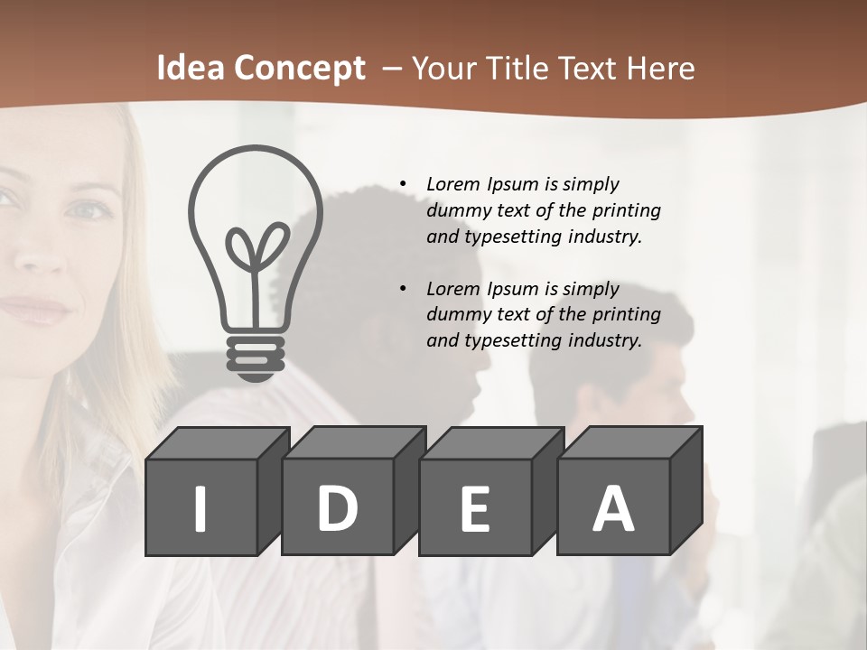 A Group Of Business People Sitting At A Table PowerPoint Template